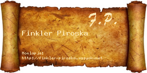 Finkler Piroska névjegykártya